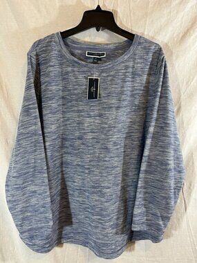 Karen Scott Women’s NWT 2X Blue Heathered Fleece Sweatshirt